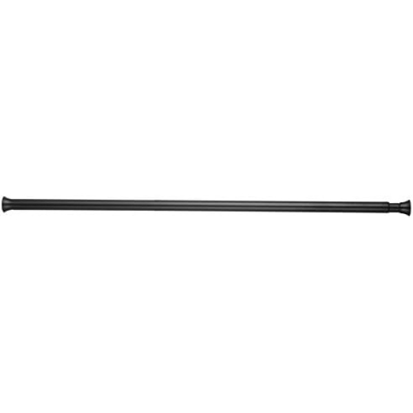 Amazon Basics Tension Curtain Rod, Adjustable 36-54" Width - Black - Image 3