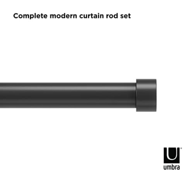 Umbra Cappa 1-Inch Curtain Rod, Includes 2 Matching Finials, Brackets - Image 6