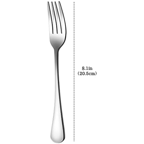 Set of 12, Stainless Steel Dinner Forks Silverware Set, Heavy-Duty Dinner Forks - Image 2
