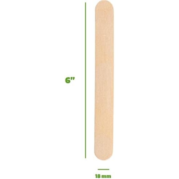 [100 Count] Jumbo 6 Inch Wooden Multi-Purpose Popsicle Sticks ,Wood Craft - Image 2