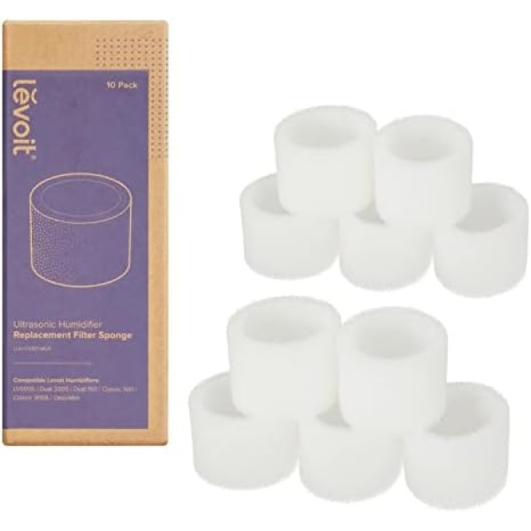LEVOIT 10-Pack Humidifier Replacement Filters, Capture Fine Particles in Water