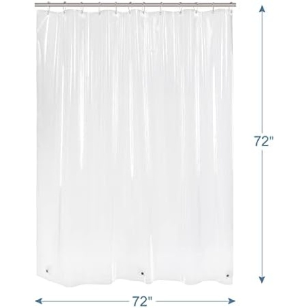 AmazerBath Clear Shower Curtain Liner, 72x72 Plastic Shower Liner, Waterproof - Image 6