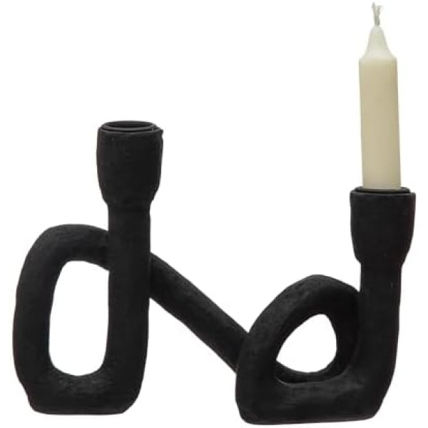 Bloomingville Resin Taper, Black Candle Holder - Image 5