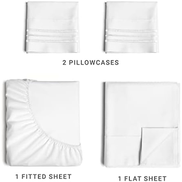 Queen Size Sheet Set - 4 Piece Set - Hotel Luxury Bed Sheets - Extra Soft - Deep - Image 2