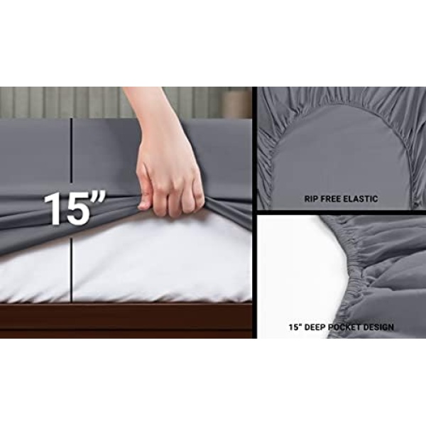 Utopia Bedding Bed Sheet Set - 4 Piece Queen Bedding - Soft Brushed Microfiber - Image 4
