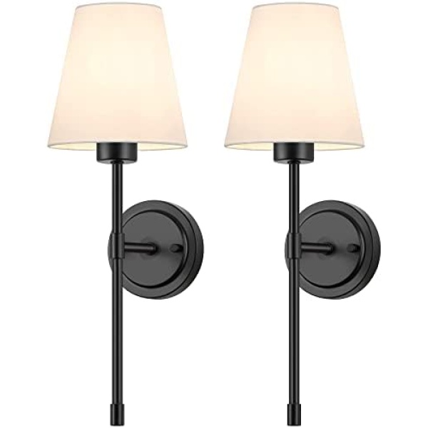 ShineTech Wall Sconces Set of 2, Hardwired Retro Industrial Wall Lamp