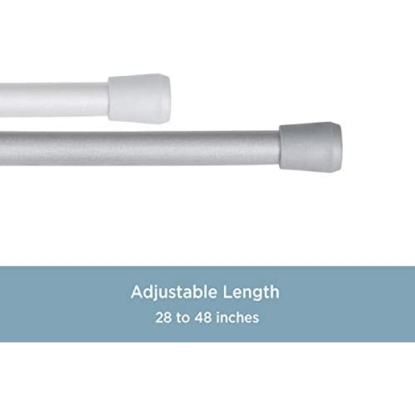 Kenney KN631/9 Spring Tension Curtain Rod, 28 to 48", Pewter - Image 4