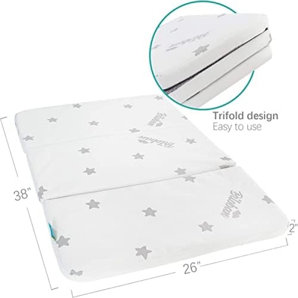 Biloban Trifold Pack N Play Mattress Topper 38" x 26", Playpen Mattress - Image 5