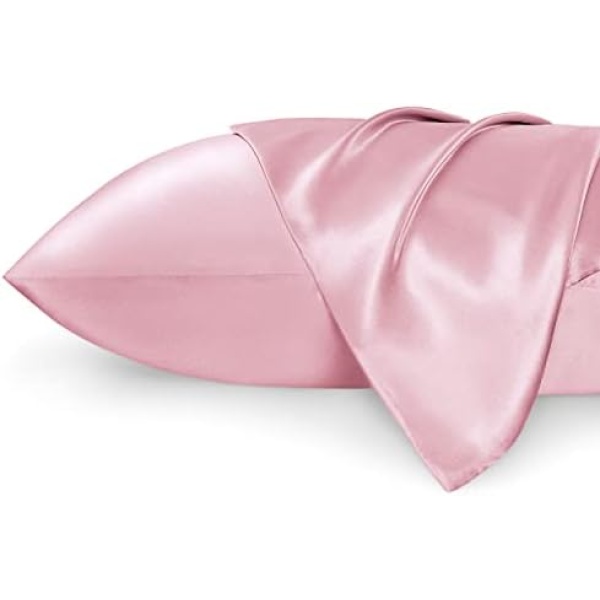 Bedsure Satin Pillow Case Standard 2 pack- Pink Pillowcase For Hair And Skin