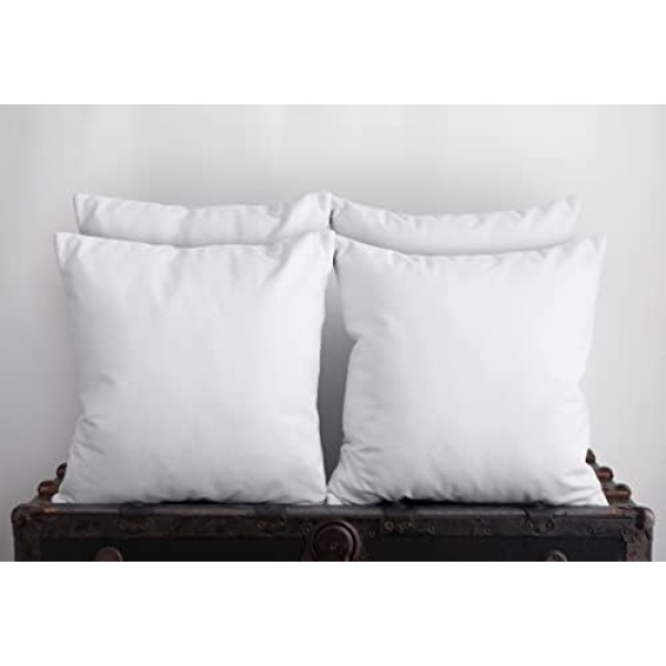 Utopia Bedding Throw Pillow Insert (Set of 4, White), 18 x 18 Inches Pillow - Image 4