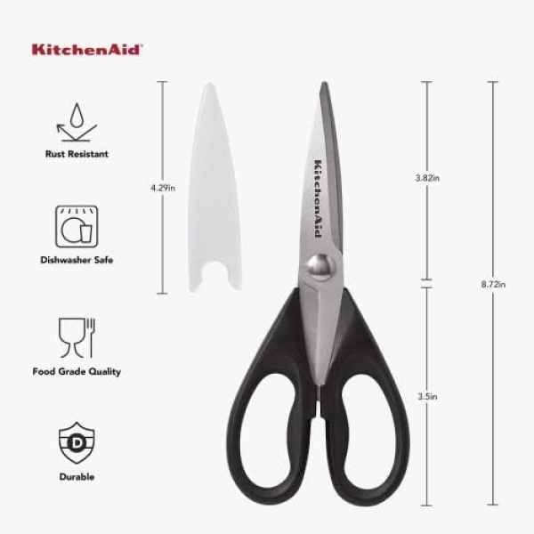 KitchenAid All Purpose Shears with Protective Sheath, One Size, Black - Image 7