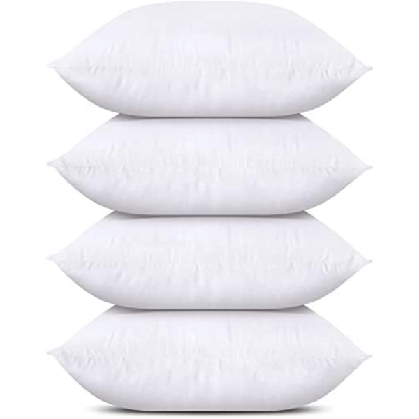 Utopia Bedding Throw Pillow Insert (Set of 4, White), 18 x 18 Inches Pillow