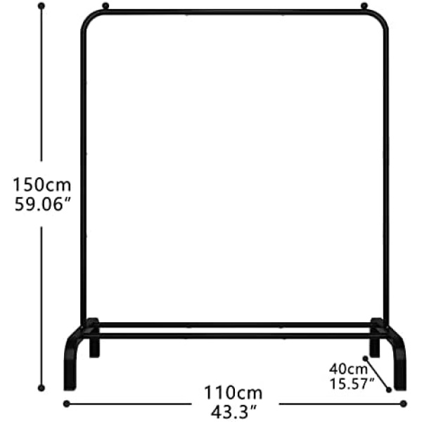 UDEAR Clothing Rack Portable Single Rod Garment Rack Multi-Functional Hanger - Image 4