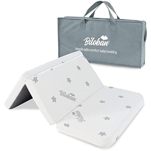 Biloban Trifold Pack N Play Mattress Topper 38" x 26", Playpen Mattress