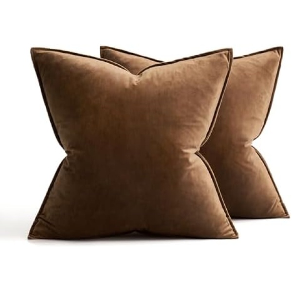 MIULEE Pack of 2 Decorative Velvet Throw Pillow Cover Soft Chocolate Pillow - Image 6