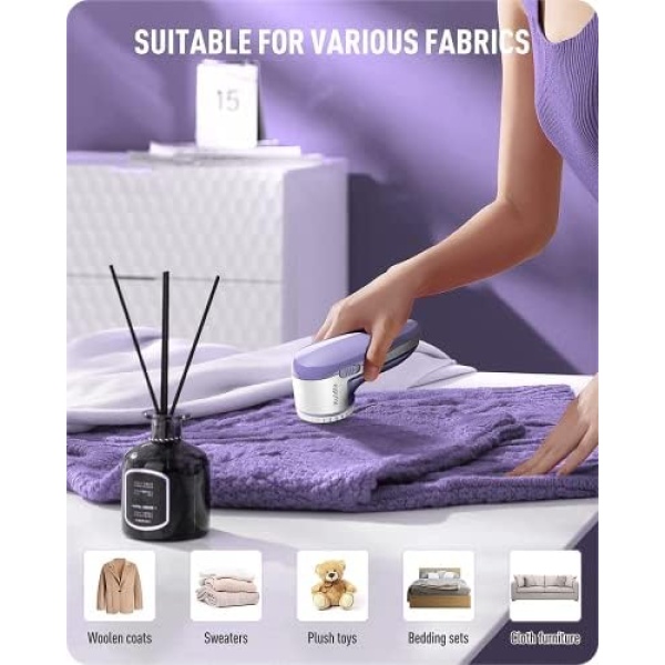 Ruidla Fabric Shaver Defuzzer, Electric Lint Remover, Rechargeable Sweater - Image 4
