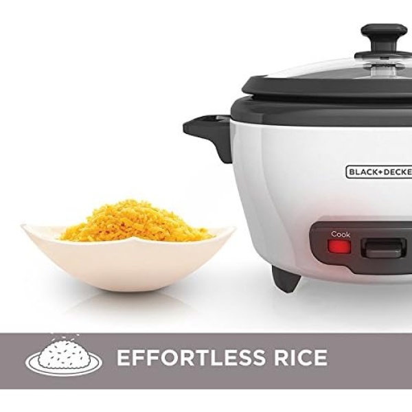 BLACK+DECKER 2-in-1 Rice Cooker & Food Steamer - 6-Cup Capacity, Automatic Keep - Image 4