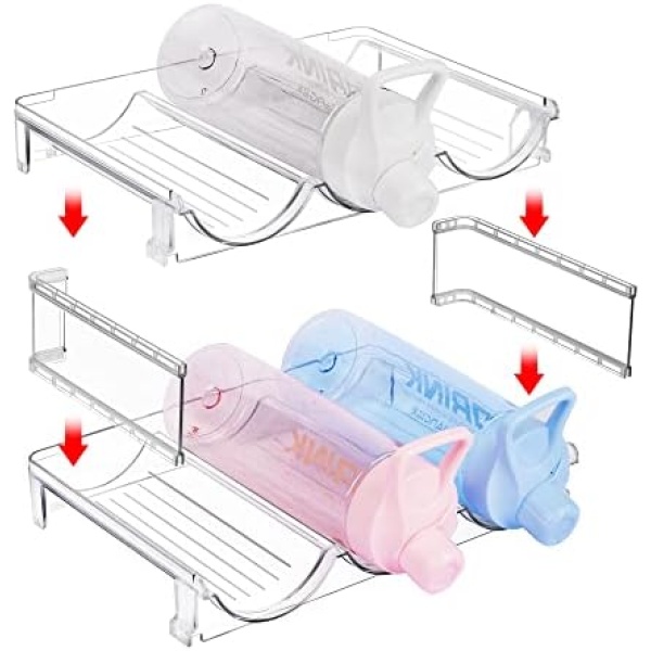 Vtopmart Plastic Water Bottle Organizer, 2 Pack Stackable Bottle Holder Storage - Image 2