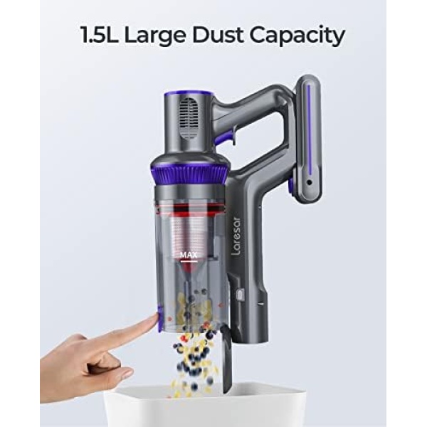 Laresar Cordless Vacuum Cleaner, 33KPa 400W Powerful Stick Vacuum, Touch Screen, - Image 7