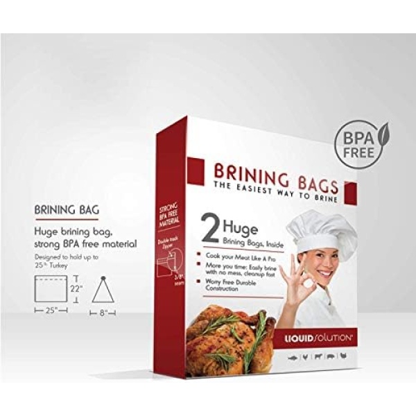 Turkey Brining Bags Set of 2 - Extra Large Holds up to 38lb - 25.5 x 21.5 inches - Image 2