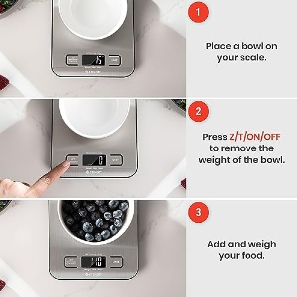 Etekcity Food Kitchen Scale, Digital Grams and Ounces for Weight Loss, Baking - Image 6