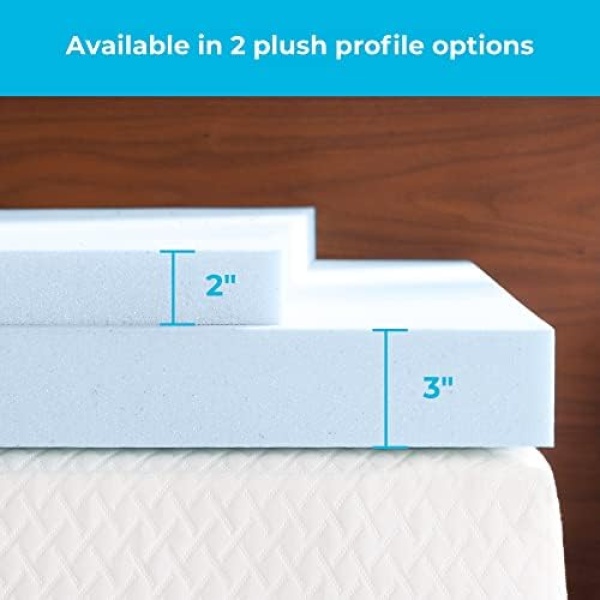 Linenspa 3 Inch Memory Foam Mattress Topper, Gel Infused Queen Mattress Topper - Image 4