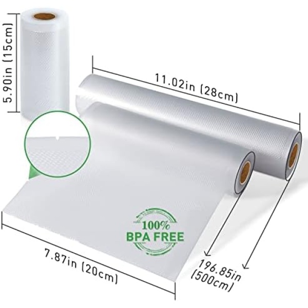 Food Vacuum Sealer Bag Rolls: KitchenBoss 6 Rolls Food Saver Bags - Image 7