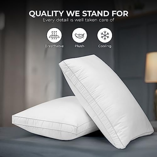 Utopia Bedding Bed Pillows for Sleeping Queen Size 2 Pack (White), Hotel Quality - Image 5