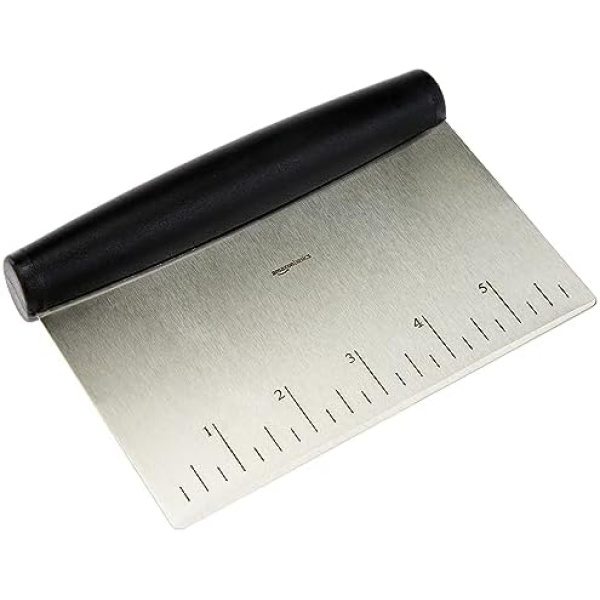 Amazon Basics Multi-purpose Stainless Steel Bench Scraper and Chopper