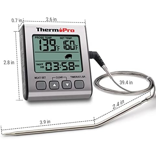 ThermoPro TP16S Digital Meat Thermometer for Cooking and Grilling, BBQ Food - Image 8