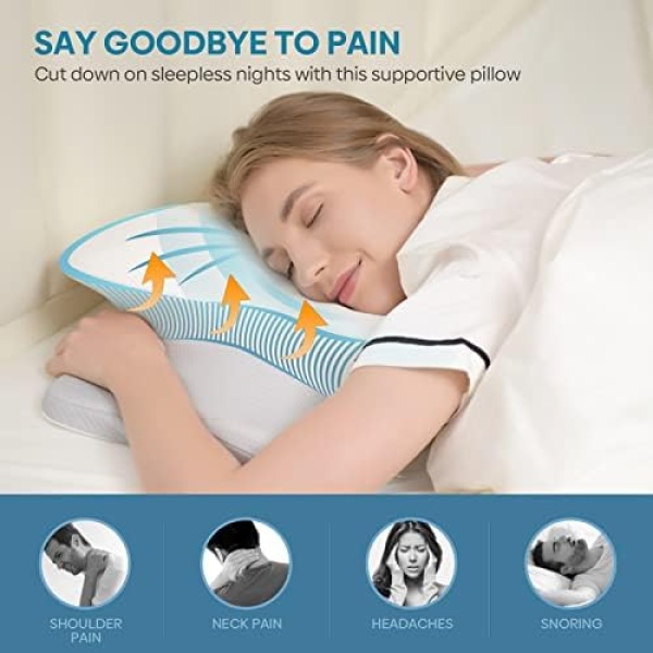 Cervical Pillow for Neck and Shoulder Pain, Ergonomic Contour Pillows Memory - Image 2