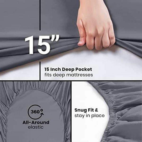 Utopia Bedding Fitted Sheet - Soft Brushed Microfiber - Deep Pockets, Shrinkage - Image 2