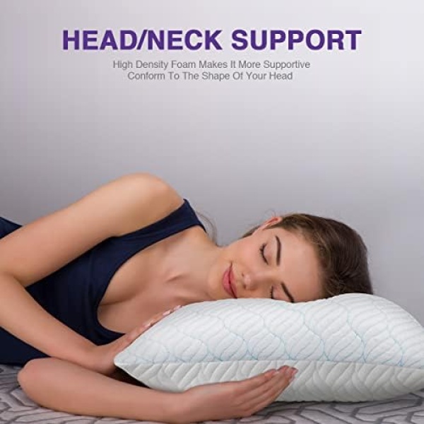 Wishsmile Cooling Shredded Memory Foam Pillows for Sleeping Cool Cold Pillow - Image 3