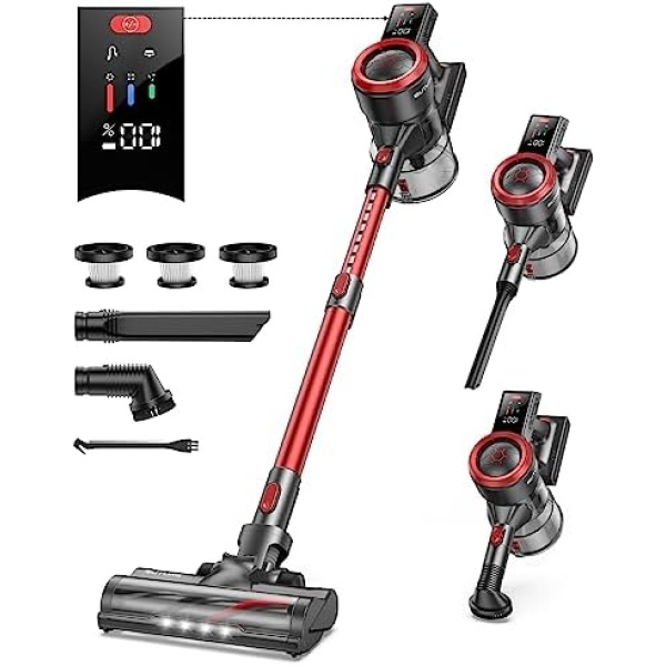 BuTure Cordless Vacuum Cleaner, 450W Stick Vacuum, Vacuum Cleaners with Max