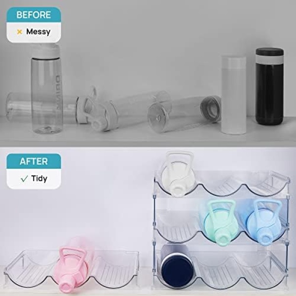 Vtopmart Plastic Water Bottle Organizer, 2 Pack Stackable Bottle Holder Storage - Image 4