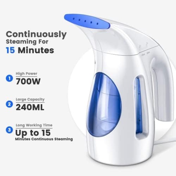 Hilife Steamer for Clothes, Clothes Steamer Steam Iron, Handheld Travel Clothing - Image 2