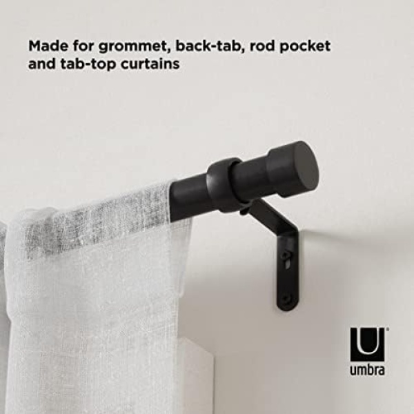 Umbra Cappa 1-Inch Curtain Rod, Includes 2 Matching Finials, Brackets - Image 4