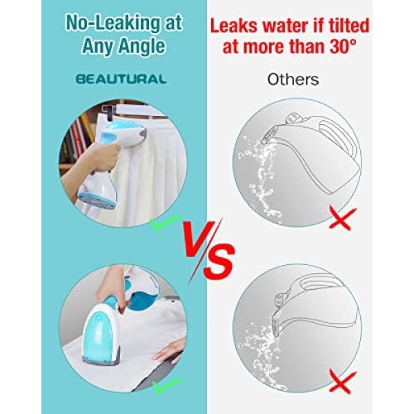 BEAUTURAL 1200-Watt Handheld Steamer for Clothes, 30-Second Heat-up, 8.79-Ounce - Image 3