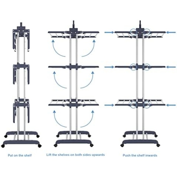 4-Tier Clothes Drying Rack,Foldable Clothes Hanger Adjustable Large Stainless - Image 4