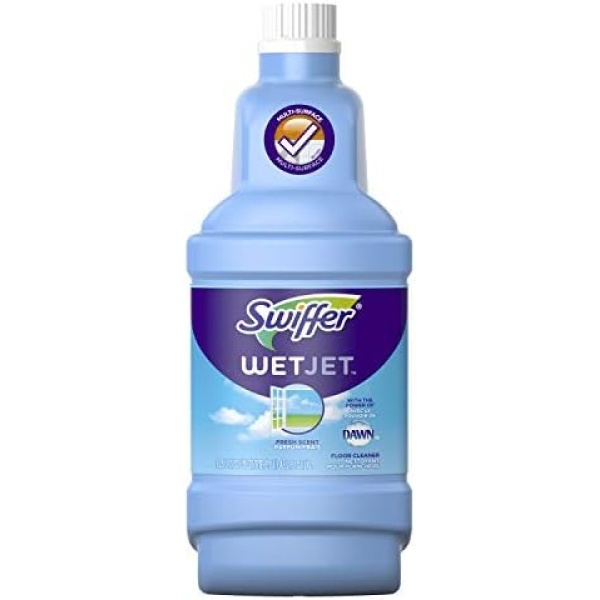 Swiffer WetJet All Purpose Floor Cleaner Solution, Liquid Refill Bottle, Open