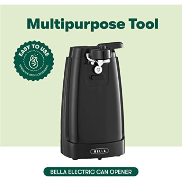 BELLA Electric Can Opener and Knife Sharpener, Multifunctional Jar and Bottle - Image 4