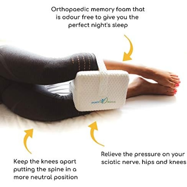 Doctor Developed Knee Pillow for Side Sleepers - Handbook Included - Leg Pillow - Image 4