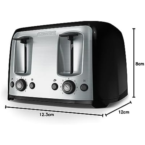 BLACK+DECKER Toaster, 4 Slice, Extra Wide Slots for Bagels and Artisan Breads - Image 8