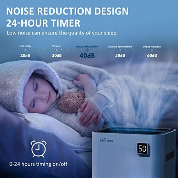 Dehumidifier 3500 Sq. Ft 50 Pint BRITSOU Dehumidifiers for Home Basements - Image 7
