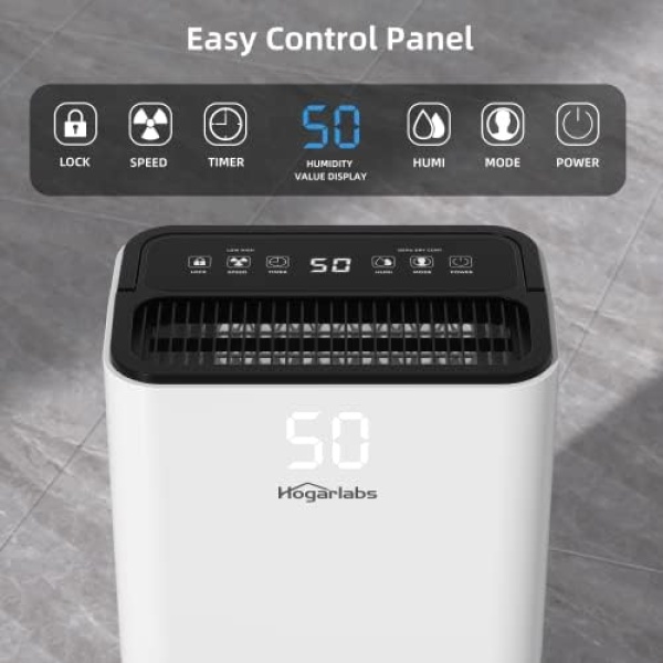 HOGARLABS 3500 Sq. Ft 50 Pint Energy Star Dehumidifier for Home Basements - Image 9