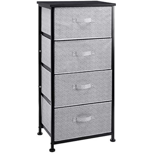 Amazon Basics Fabric 4-Drawer Storage Organizer Unit for Closet, Black