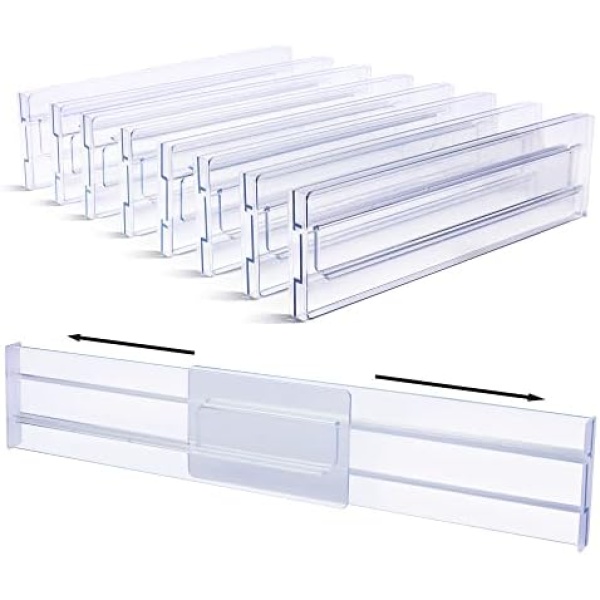 Drawer Dividers Organizers 8 Pack, Vtopmart Adjustable 3.2" High Expandable from