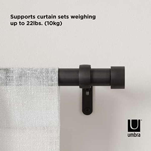 Umbra Cappa 1-Inch Curtain Rod, Includes 2 Matching Finials, Brackets - Image 5