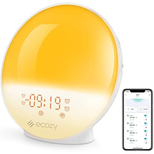 ecozy Sunrise Alarm Clock for Heavy Sleepers, Smart Wake Up Light with