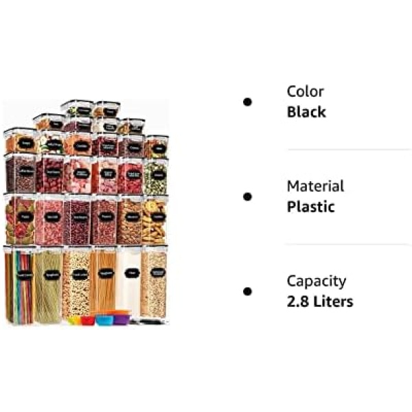 PRAKI 30 Pack Airtight Food Storage Containers for Kitchen Pantry Organizers - Image 7